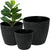 Planter Pots for Outdoor, 3 pack 14'', 11", 9 '', Black