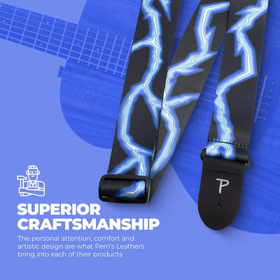 Guitar Strap, (Blue Lightning)