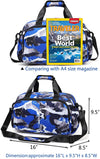 Traveler duffel bag, (16" L x 9.5" H x 8.5" W) Blue Camo