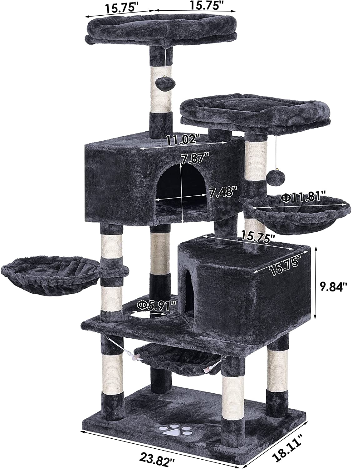 Multi-Level Cat Tree Condo, Color(black)