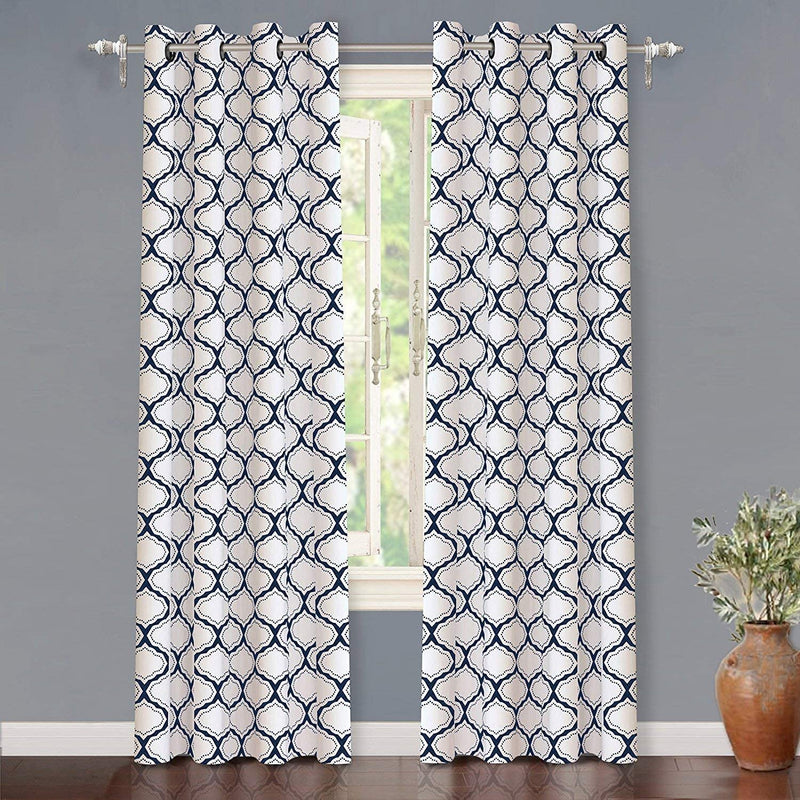 Set of 2 blackout curtains 52" x 84" each, navy color