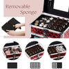 Box Makeup Train Case Nail Polish Cosmetic Storage, red