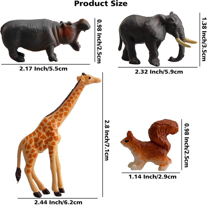 Tiny Safari Animal Figures Toy, 14 Pieces