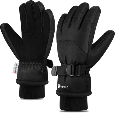 Touchscreen waterproof ski and snow gloves. M (Colour: Black)