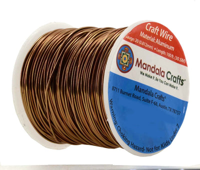 Aluminum Wire for Jewelry Making, (20 Gauge, Brown)