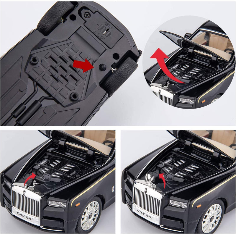 1/24 Rolls-Royce Phantom Model Car (Negro)