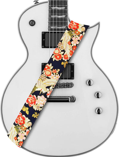 Acoustic guitar strap (Peony Crane)