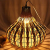 Hand-woven rattan pendant lamp, corn bulb included