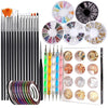 47 Pcs Acrylic Nail Tools Kit, (Color: Black)