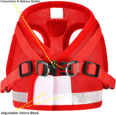 Reflective Harness Set for Pets - Red (XXS)