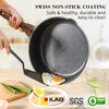 Nonstick Deep Frying Pan Skillet, 11-inch Saute Pan with Lid, Stay-cool Handle