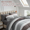 Light Gray and Brown Stripe 6 Piece Bedding Set