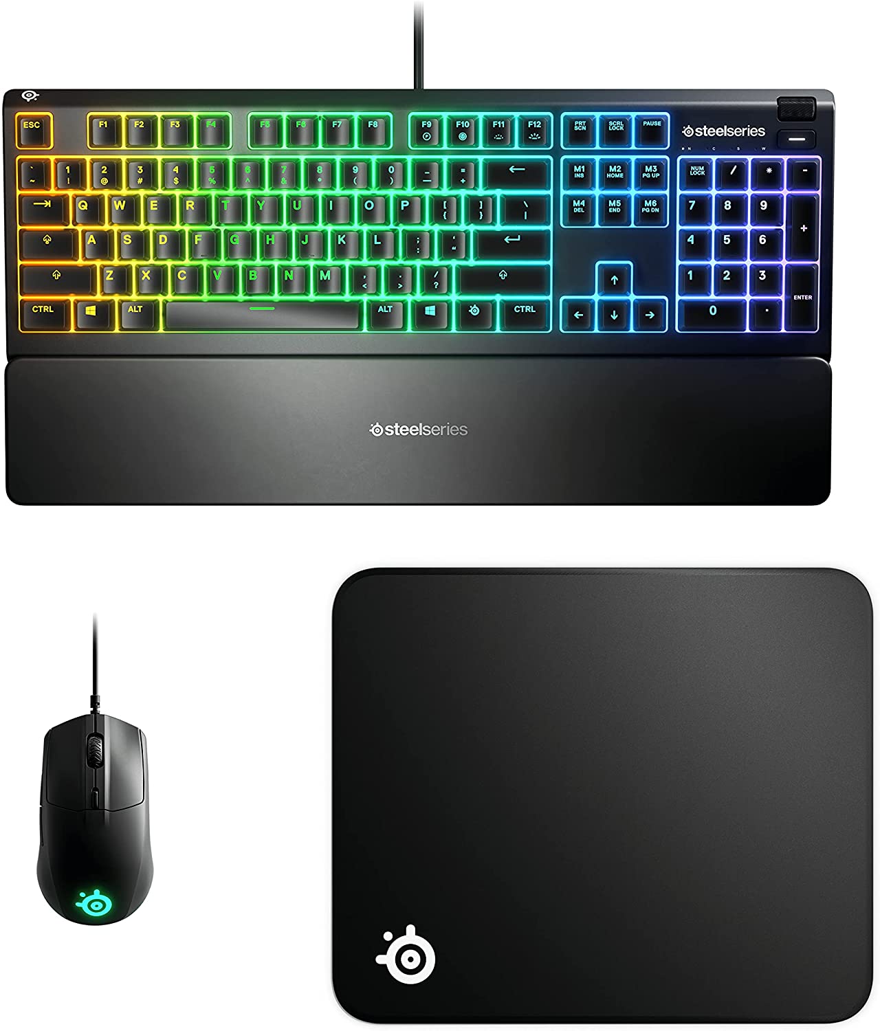 keyboard, mouse and mouse pad combo, Ilumination RGB, Black