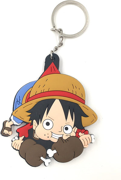 personalized luffy eating meat collectible keychain