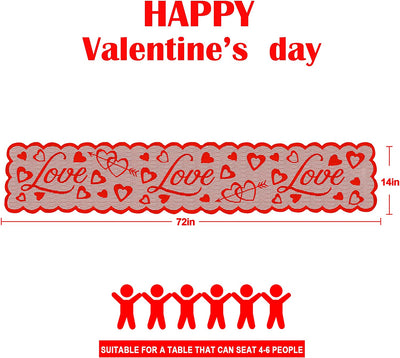 red lace tablecloth with love heart for valentine's day