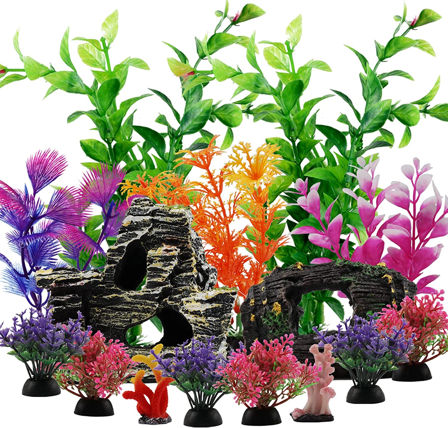 Decoration of plants for aquariums, color: 15 Rock case, wood