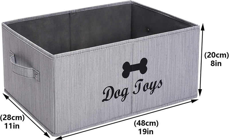 Pet Toy Basket, 20 Inch, Bamboo Gray