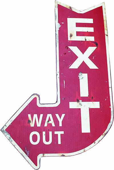 Urban Homestead Metal Exit Way Old Sign, Red