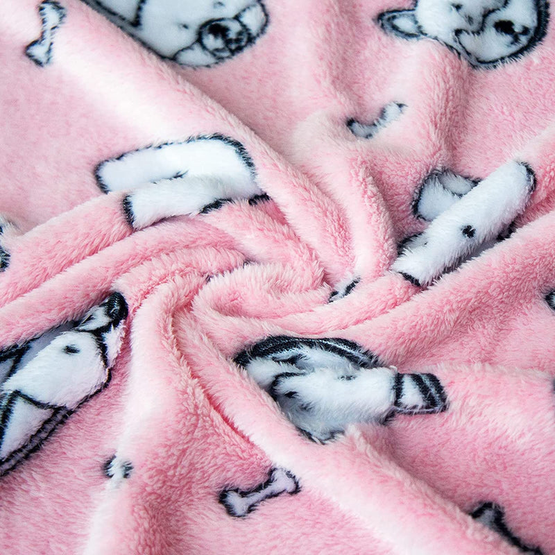 Flannel Pet Blanket (30" x 40" 2-Pack) (Grey Pink)