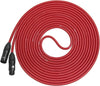 3-Pin Balanced XLR Microphone Cable - Red (20ft)