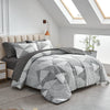 Wavy Triangle Stripe 6 Piece Bedding Set in White Bohemian Design