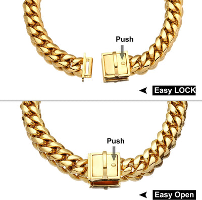 Chain Collar for pet, 18K Metal, 12 inches, gold