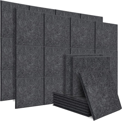 Acoustic Wall Panel, Length:12" x 12"（12Pcs), Dark Grey