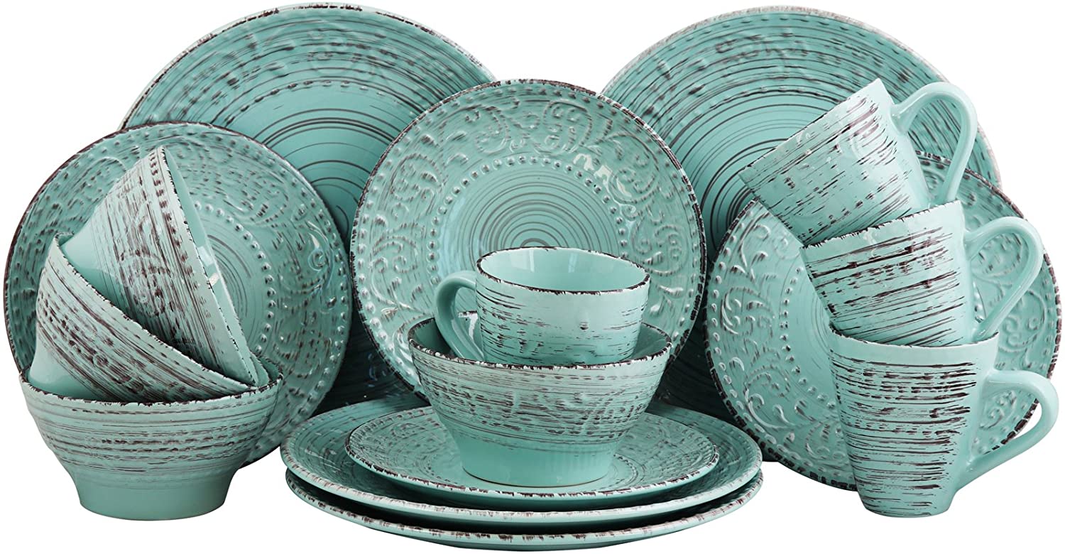 16-piece embossed dinnerware set