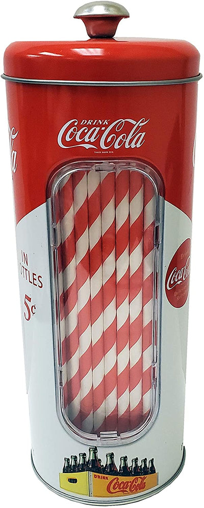 Collectible tin with 20 straws (Red and white)