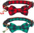 Christmas Pet Collar with Detachable Bow, size l, Red and Green