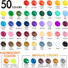 50-Color Acrylic Paint Set, 2-oz./60 mL Bottles