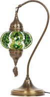 Handmade Mosaic Lamp, Green, 19"