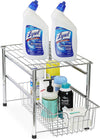 Stackable Sliding Basket Organizer Drawer Under Sink Cabinet, Chrome