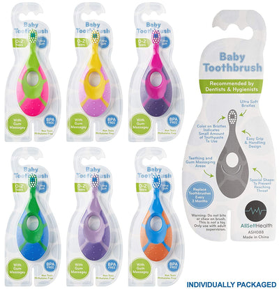 Baby Toothbrush, Soft Bristles, 6-Pack