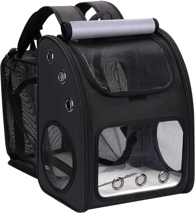 Expandable Pet Carrier Backpack, color black