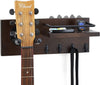 Wooden wall support for guitar and guitar accessories