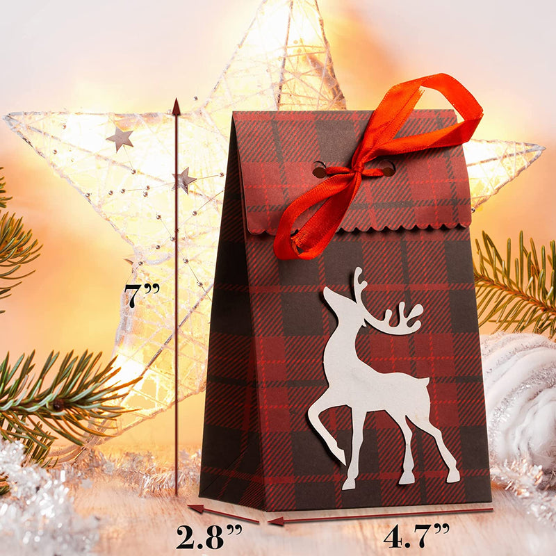 12 small premium designer Christmas gift bags with sturdy Christmas theme