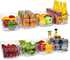 Clear Plastic Fridge / Pantry Organizer Bins, BPA Free, 12.5 '' Long, 8 Piece