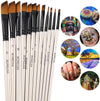 Paint Angled Brushes Set for Acrylics,Nylon Hair, white