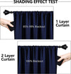 100% Cotton Bedroom Curtains, 52" x 84" L, Royal blue