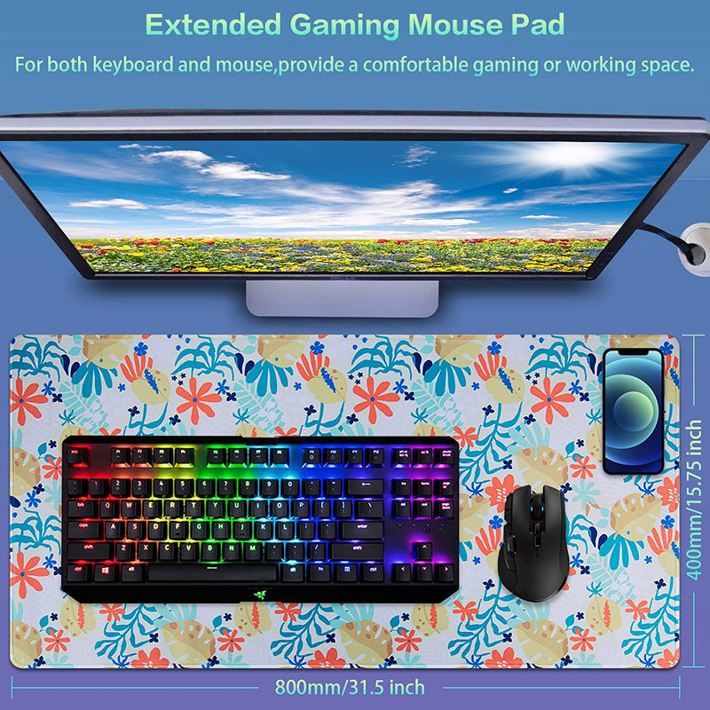 Extended mouse pad 31.5 x 15.7 Inches (Floral Pattern)