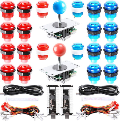 Illuminated Buttons for Jamma Arcade Project Red + Blue Kits