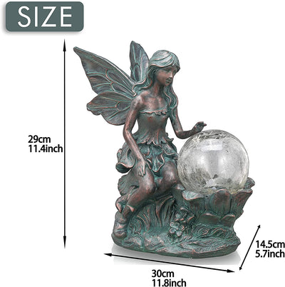 Fairy garden statue with solar lights,