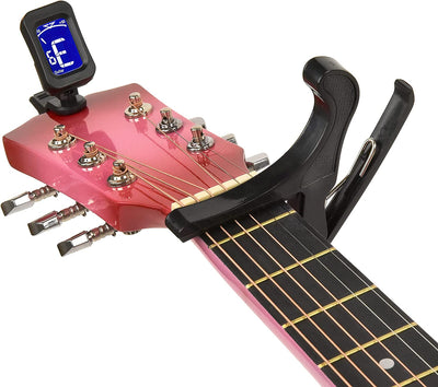 Beginner Acoustic Guitar, Digital Tuner, (Pink Gradient)