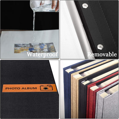 Large Photo Album, Color: Black (11x10.6", 60 Pages)