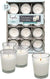 White Votive Candles in Clear Glass Cup, (Pack x 12)