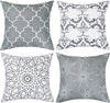 Gray and White Modern Decorative Pillowcases, 22 x 22 Inches