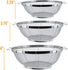 Set of 3 stainless steel mesh strainers ideal for straining, draining, rinsing, steaming or cooking.