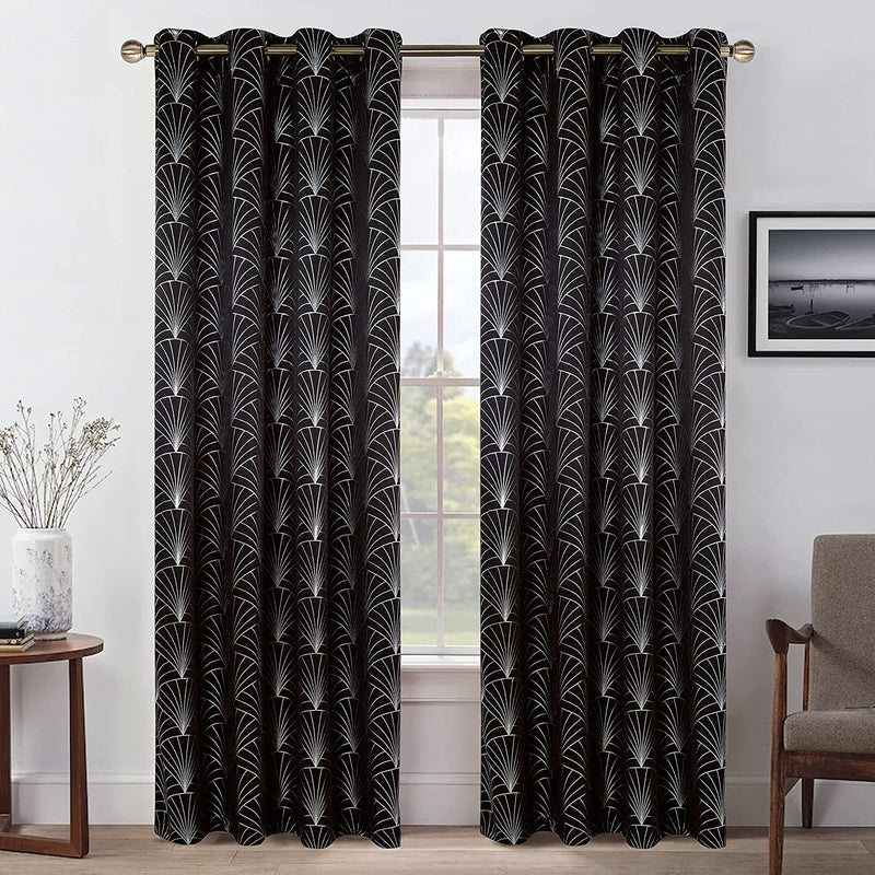 Dot Pattern Blackout Curtains (52 x 63", Black, 2 Panels)