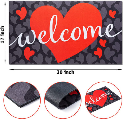 Valentine hearts decorative non-slip rug, 30x17"